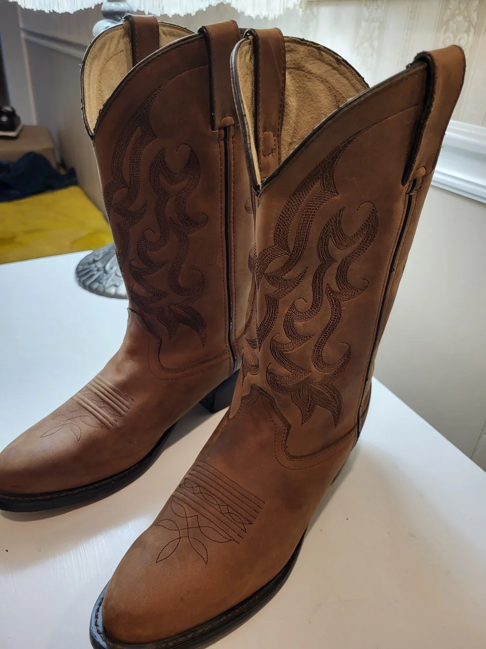 Durango Brown Men's Western Pull-On Boots, Size 9.5